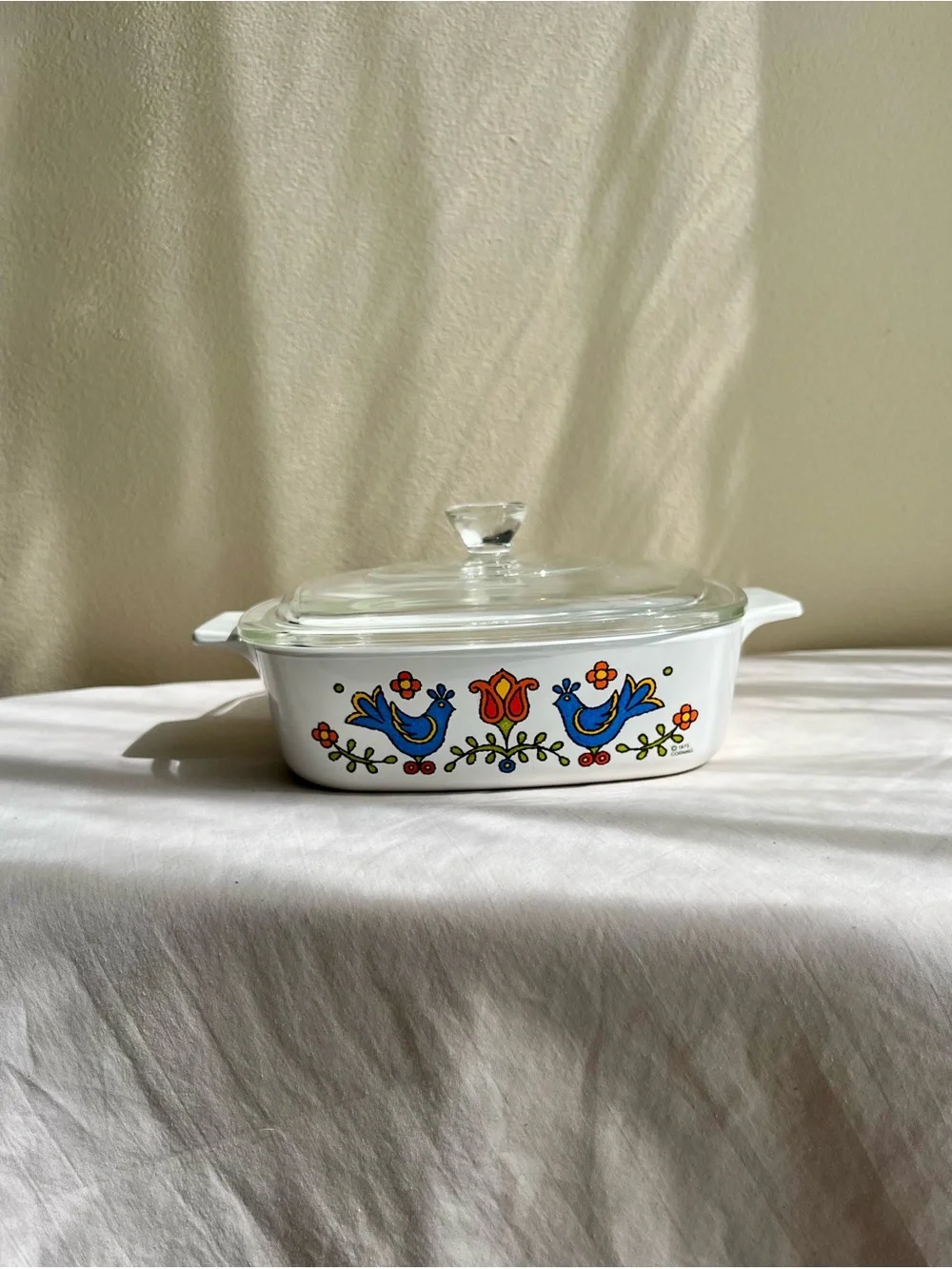 Vintage Corning Ware Country Festival Casserole Dish with Lid